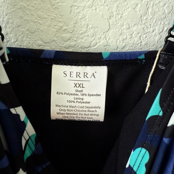 Serra Blue and White One Piece Swimwear Classic Design - Picture 5 of 11
